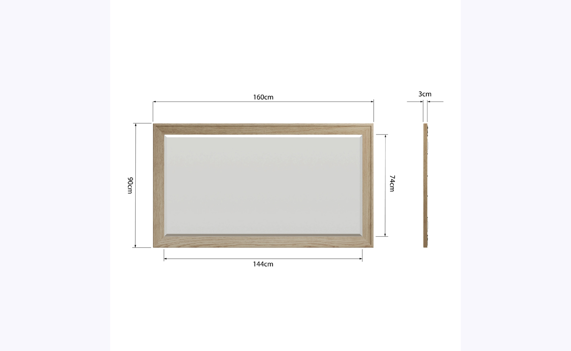 Ambassador Oak Large Wall Mirror