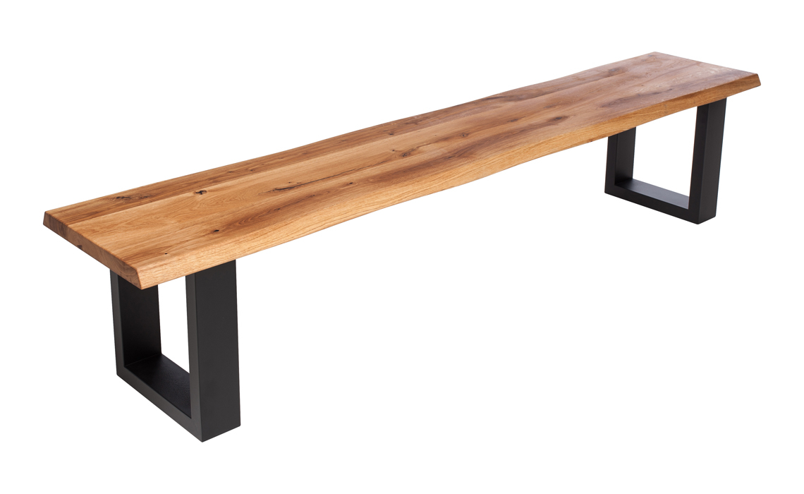 Aurora Oak Bench - Various Sizes Anthracite U Shaped Leg