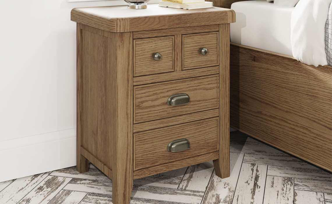 Ambassador Oak Extra Large Bedside Cabinet