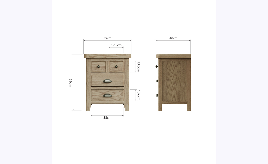 Ambassador Oak Extra Large Bedside Cabinet