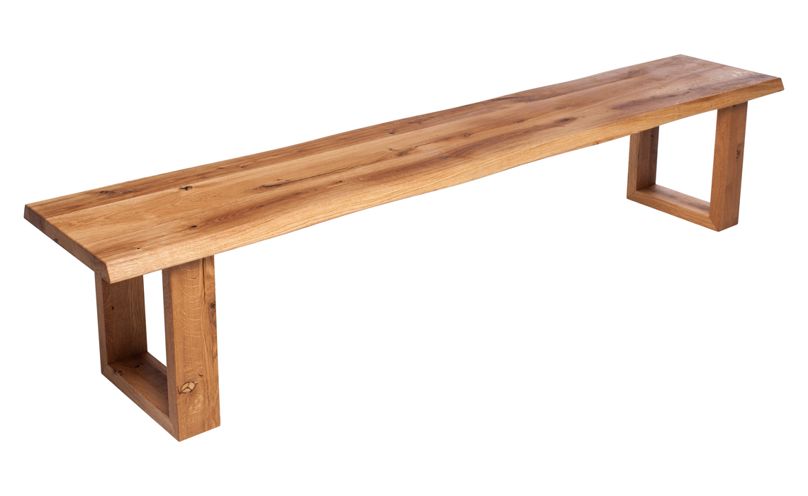 Aurora Oak Bench - Various Sizes U Shaped Wooden Leg