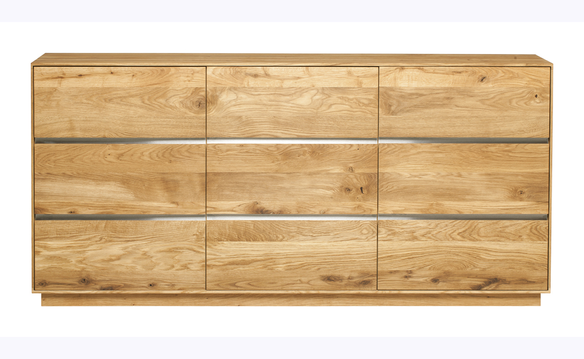 Aurora Solid European Oak 3 Door Sideboard