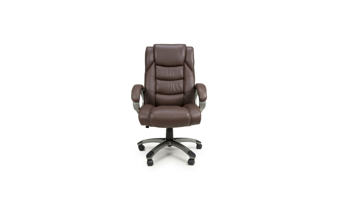 Regent Executive Leather Faced Brown Office Chair