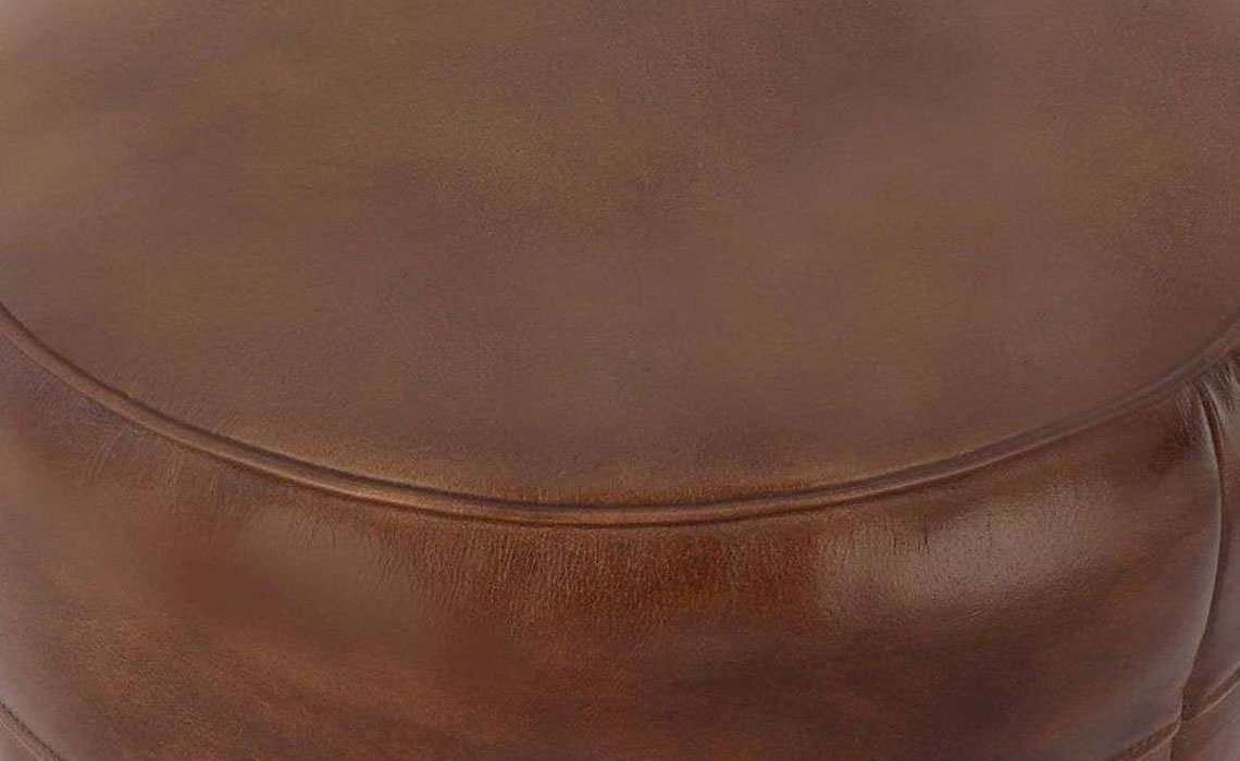 Como Leather Foot Stool Brown