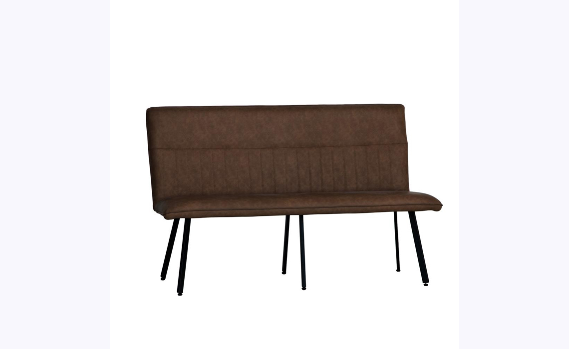 Mila Faux Leather 1.3m Dining Bench - Brown