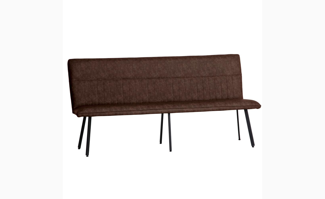 Mila Faux Leather 1.8m Dining Bench - Brown