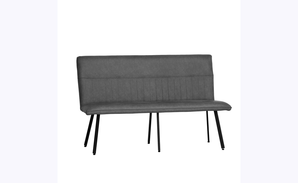 Mila Faux Leather 1.3m Dining Bench-Grey