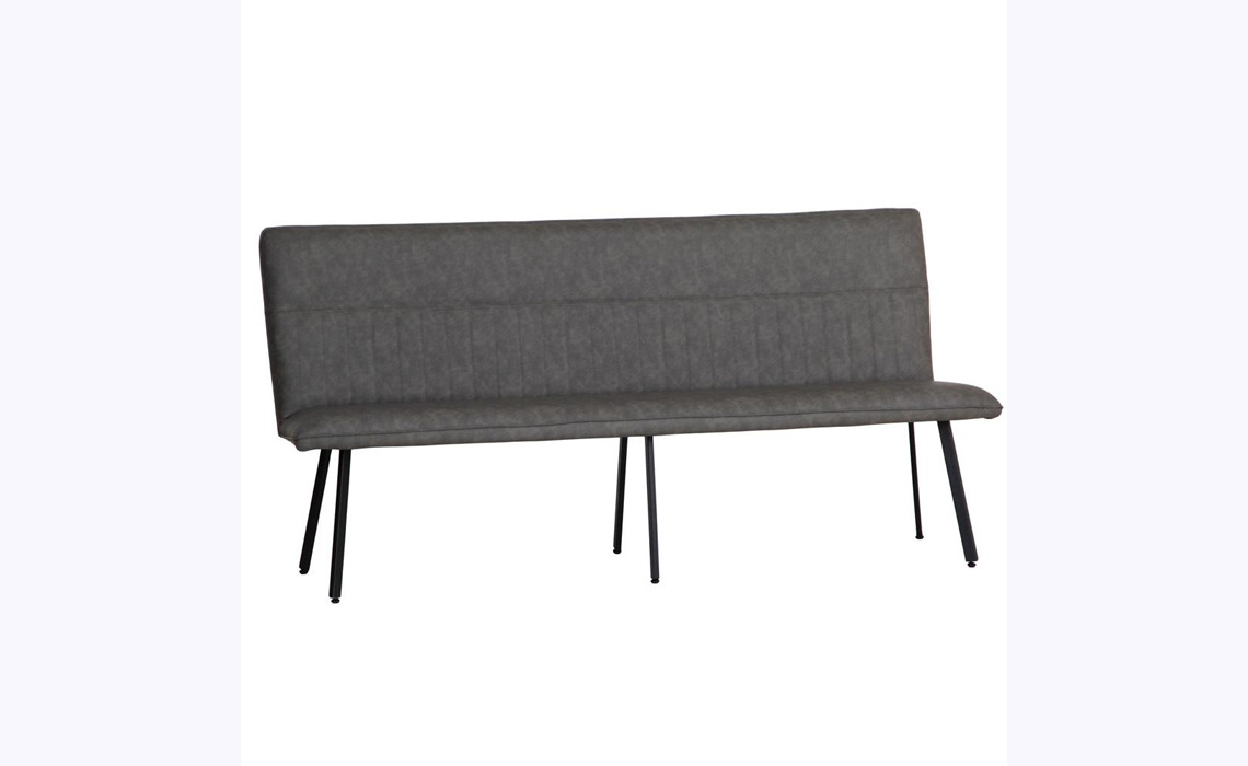 Mila Faux Leather 1.8m Dining Bench-Grey