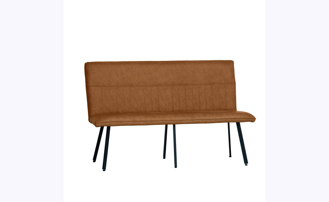 Mila Faux Leather 1.3m Dining Bench -Tan