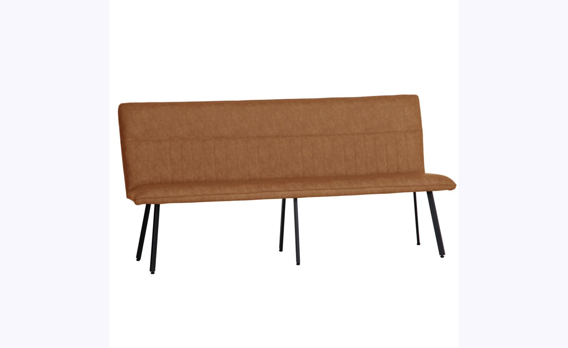 Mila Faux Leather 1.8m Dining Bench-Tan