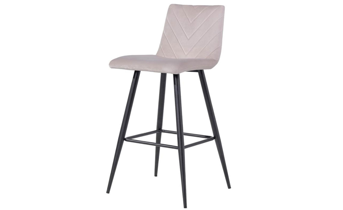 Avalon Velvet Bar Stool - Taupe