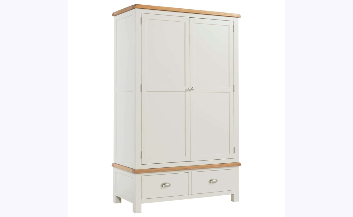 Amersham White Painted Double Robe With Drawers