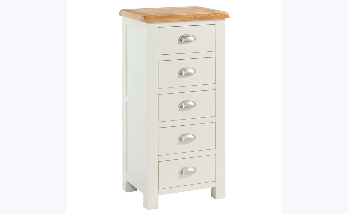 Amersham White Painted 5 Drawer Tall Chest