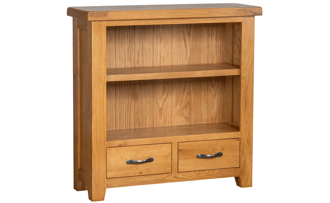 Newborne Oak Small Wide Bookcase 