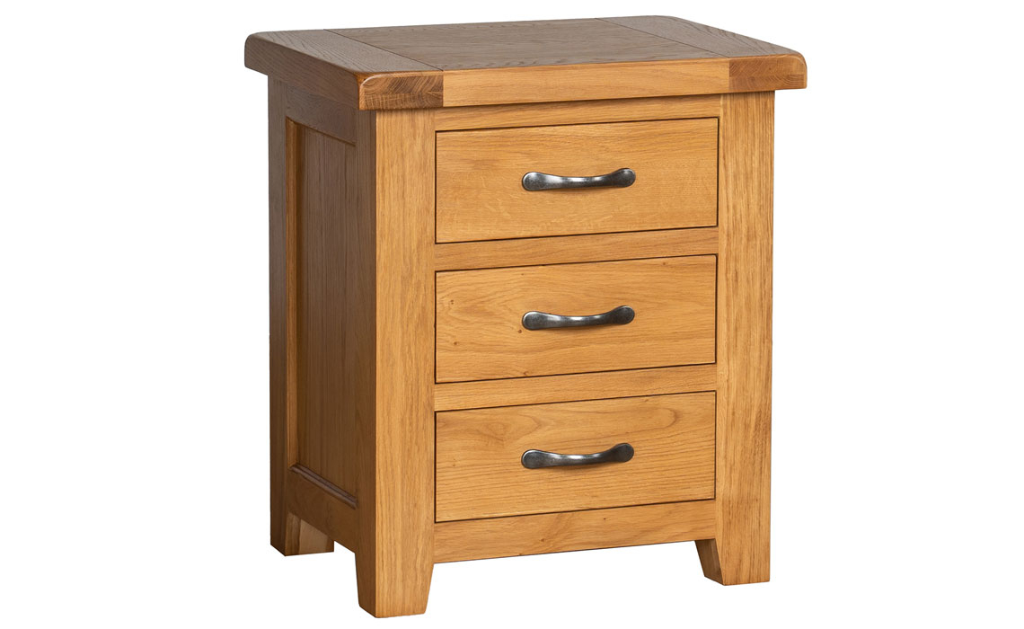 Newborne Oak 3 Drawer Bedside