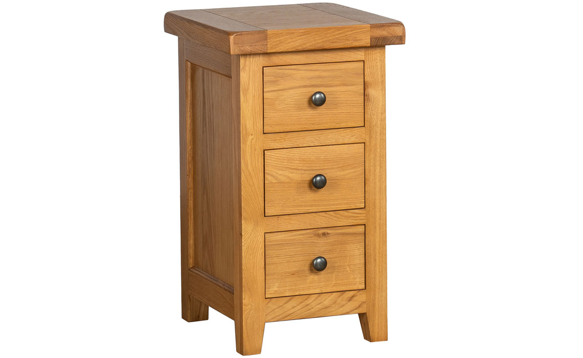 Newborne Oak Compact 3 Drawer Bedside