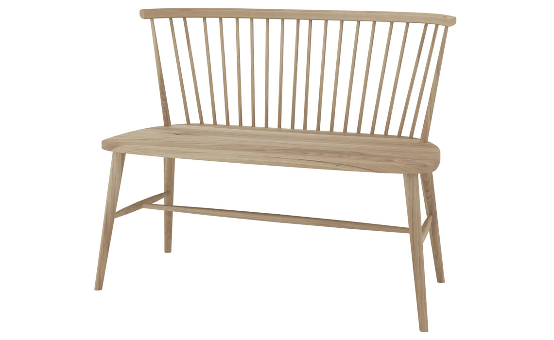 Oxford Solid Oak Dining Bench - Oak Finish