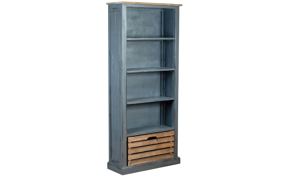 Hemmingway Distressed Bookcase With Drawer