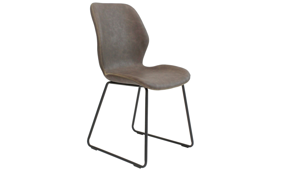 Durado Dining Chair-Light Brown With Metal Legs