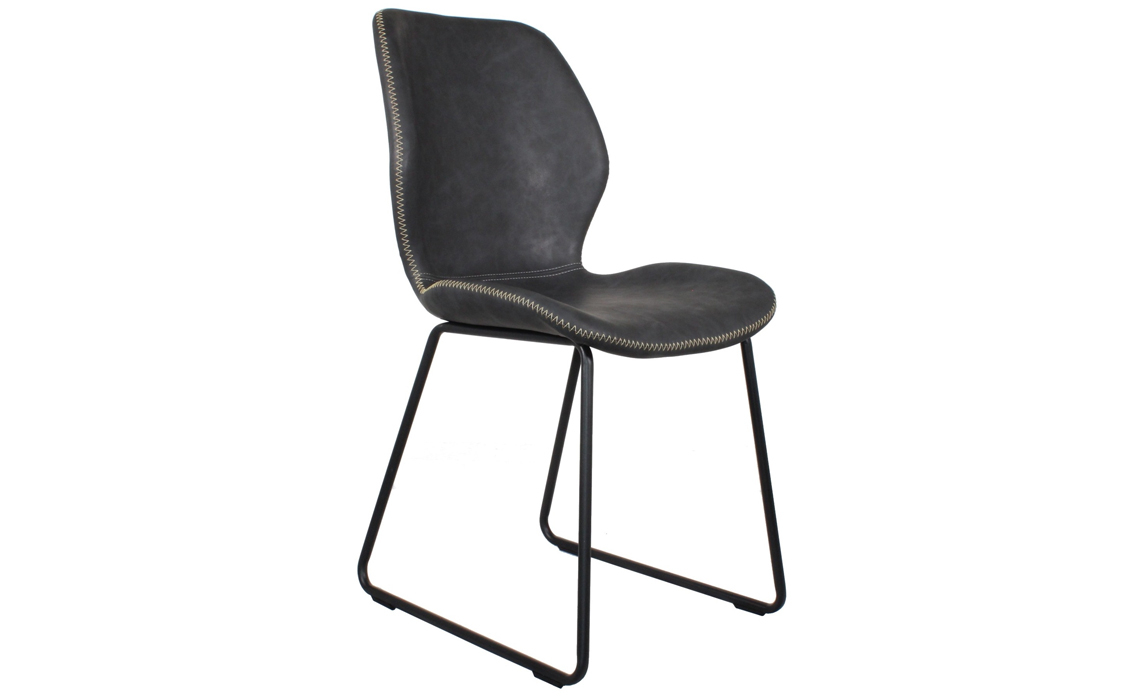 Durado Dining Chair-Dark Grey With Metal Legs