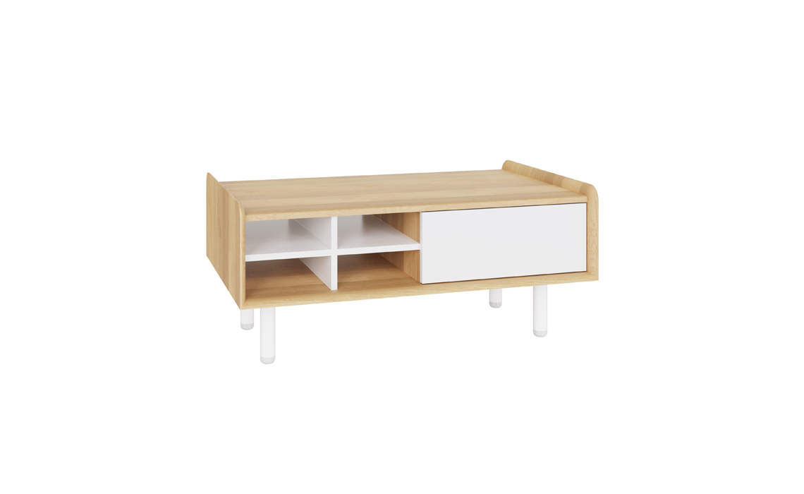 Alto Solid Oak White Painted Coffee Table, Solid Oak tops and painted
