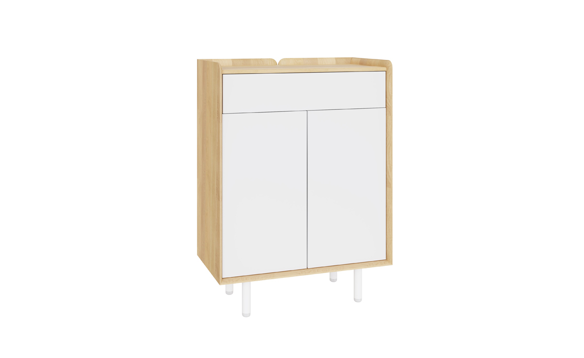 Alto Solid Oak White Painted Small Cabinet