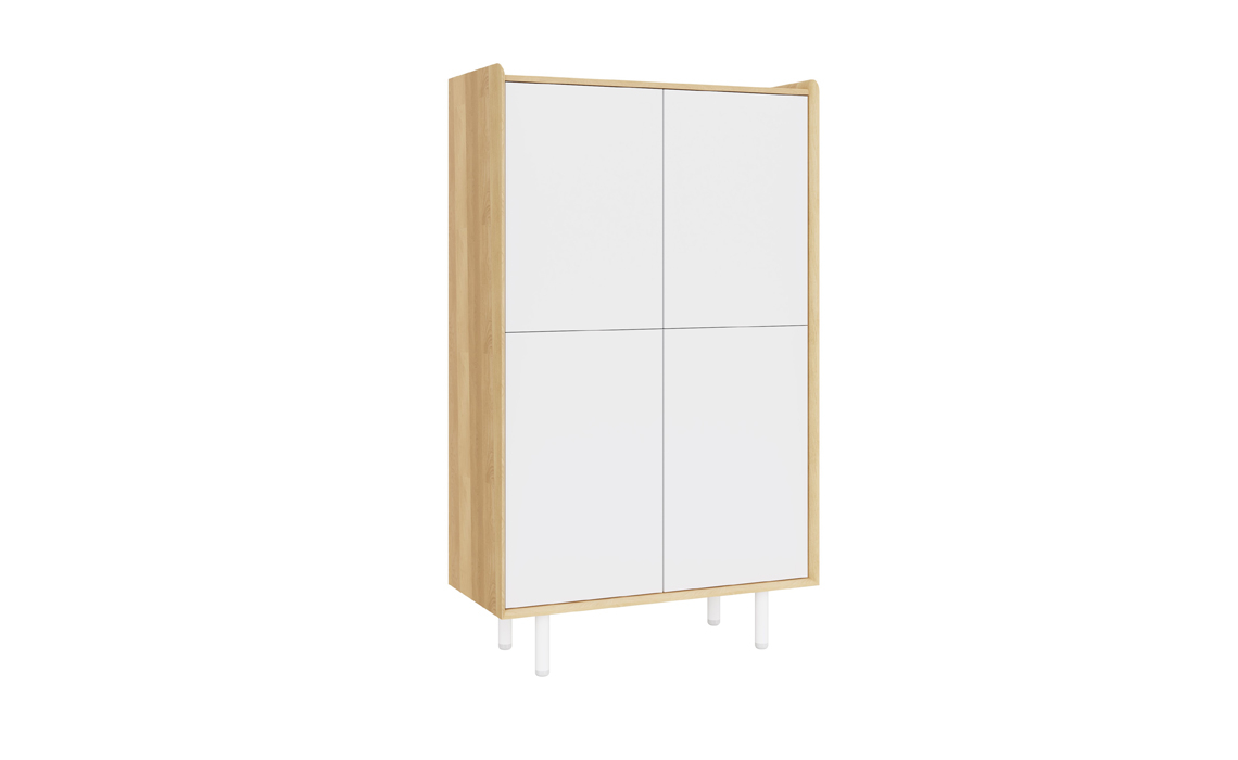 Alto Solid Oak White Painted Tall Cabinet