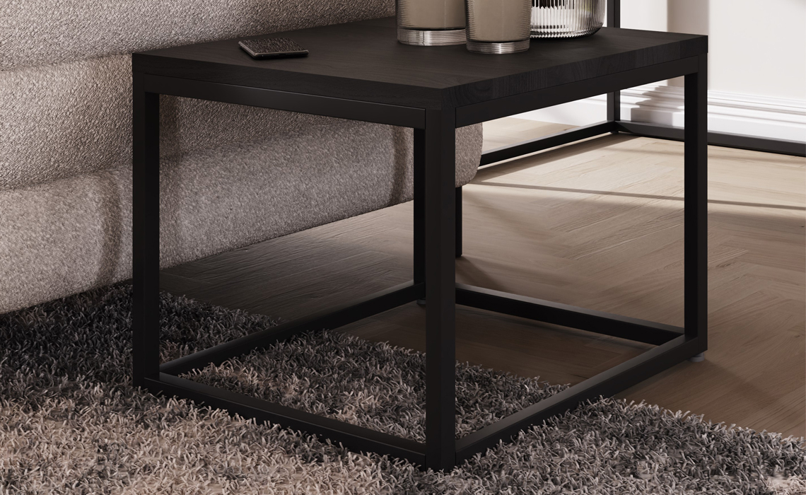Modal Solid Black Oak Square Side Table