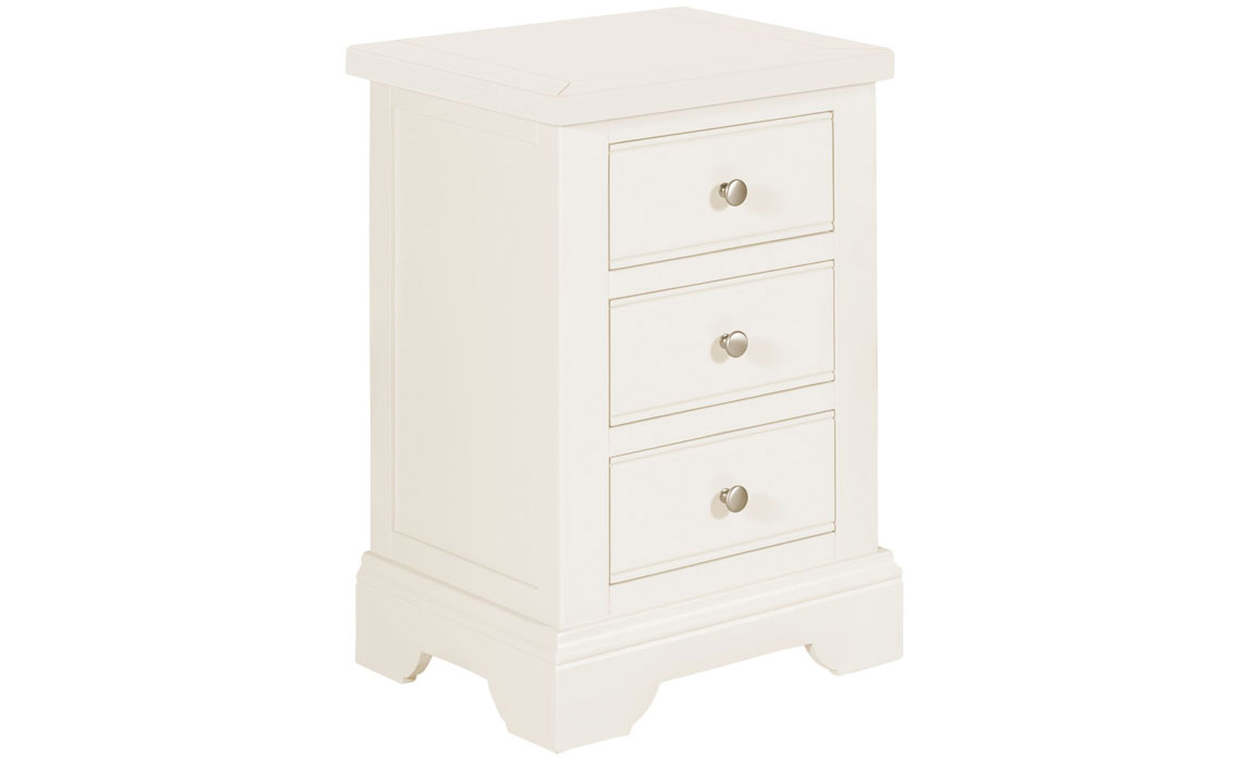 Portland White 3 Drawer Bedside