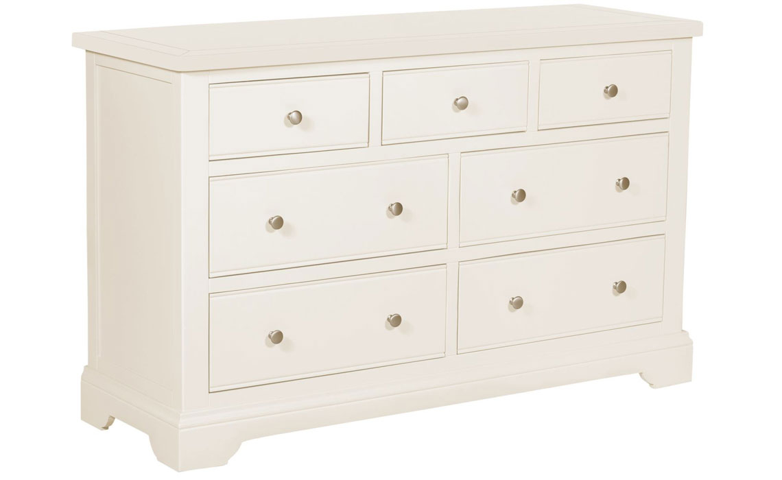 Portland White 3 Over 4 Chest Of Drawers