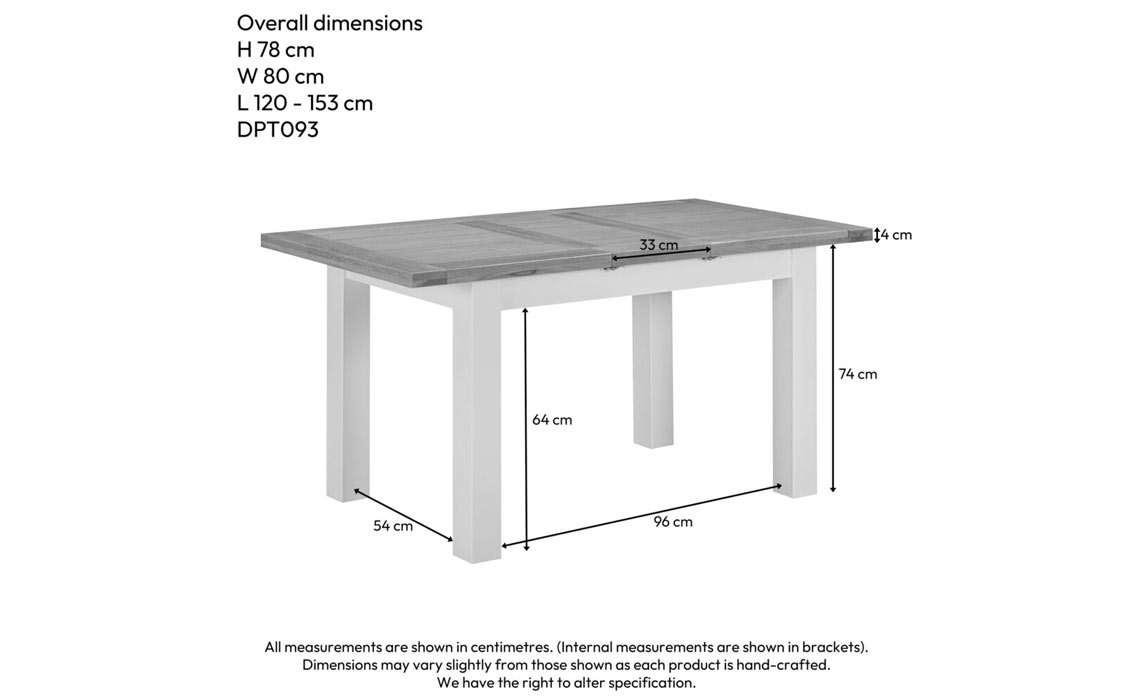 Lavenham Painted Small Extending Dining Table 120-153cm 