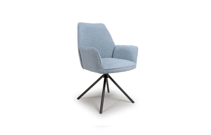 Uno Upholstered Dining Chairs - Uno Dining Chair Light Blue Boucle