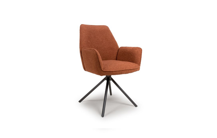 Upholstered Dining Chairs - Uno Dining Chair Rust Boucle