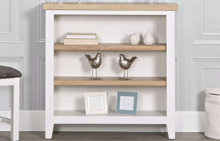 Bookcases - Ashley Painted White Small Wide Bookcase