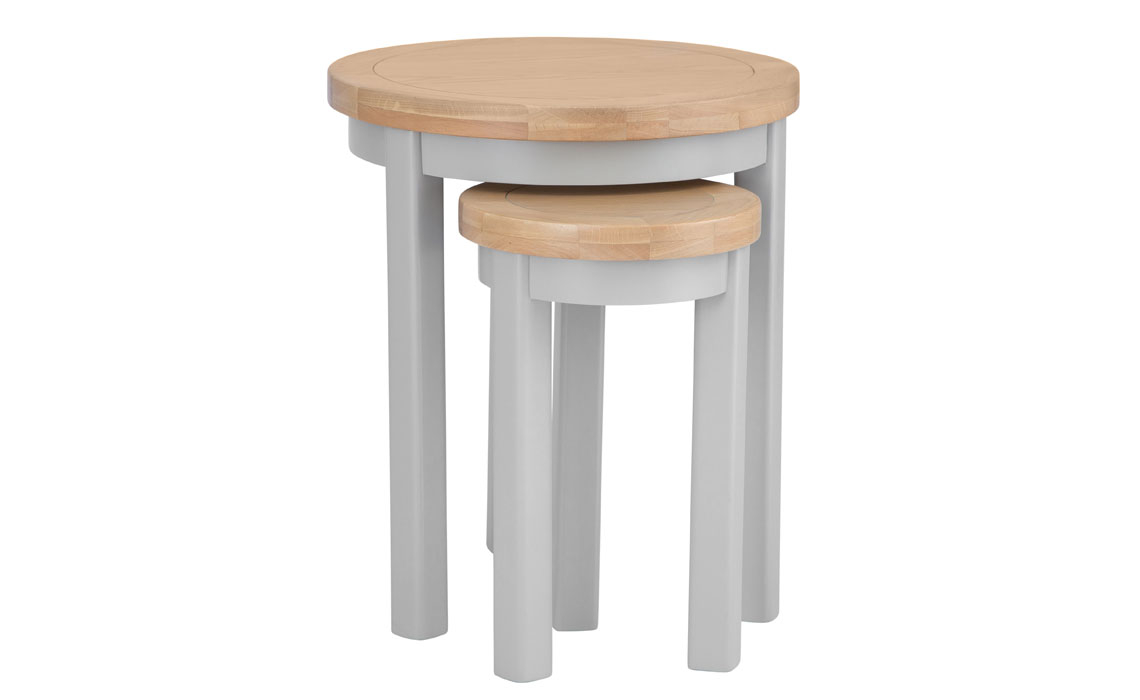 Ashley Painted Grey Collection - Ashley Painted Grey Round Nest of 2 Tables
