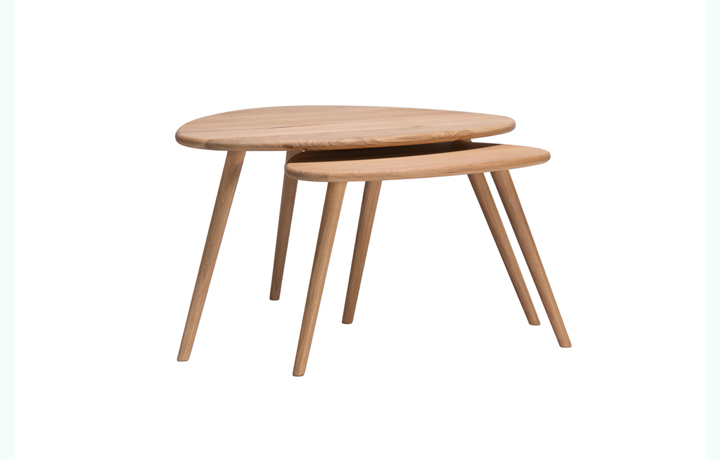 Oxford Solid European Oak Collection - Oxford Solid Oak Nest Of Tables