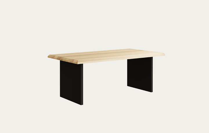 Oak Dining Tables - Oslo Solid Oak 180cm Dining Table With Full - Style Metal Leg