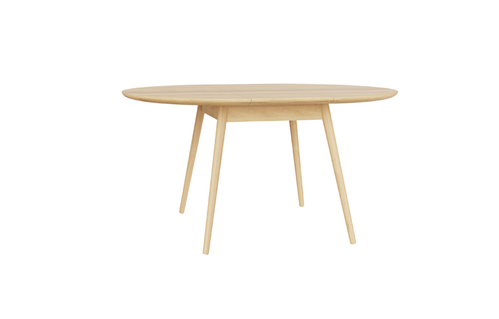 Round Oak & Painted Dining Tables  - Oxford Solid Oak Round Extending Dining Table