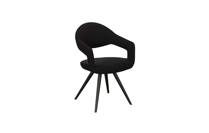 Brixton Reclaimed Teak Collection - Jasmine Black Upholstered Chair