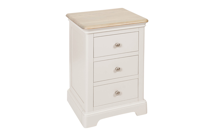 Melford Grey & White Collection - Melford Painted 3 Drawer Bedside 