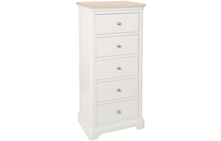 Melford Grey & White Collection - Melford Painted 5 Drawer Wellington