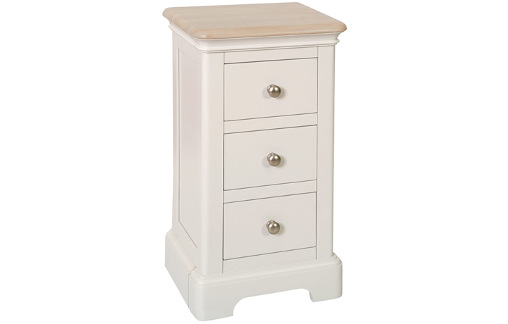 Painted 3 Drawer Bedside Cabinets - Melford Painted 3 Drawer Compact Bedside 