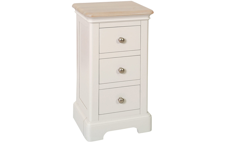 Melford Grey & White Collection - Melford Painted 3 Drawer Compact Bedside 