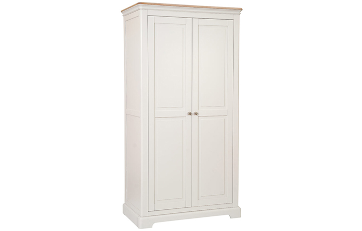 Melford Grey & White Collection - Melford Painted Double Full Handing Wardrobe