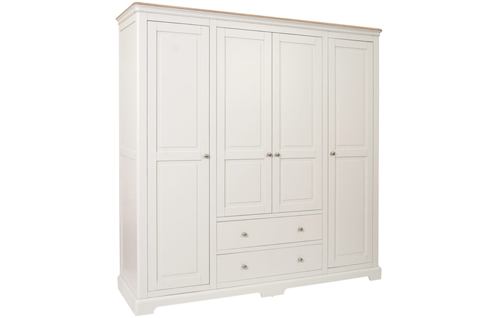 Melford Grey & White Collection - Melford Painted 4 Door Wardrobe