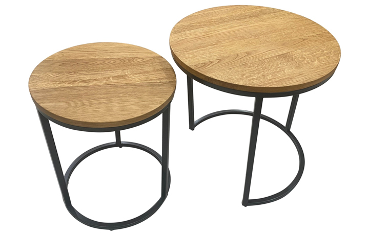 Native Oak Collection - Native Round Nesting Lamp Tables