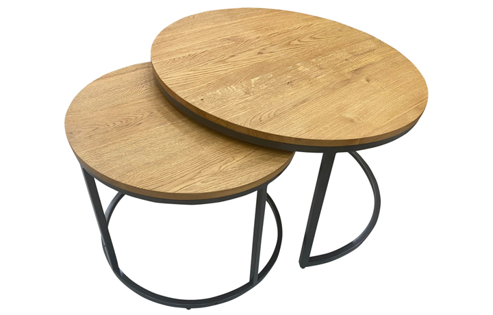 Native Oak Collection - Native Round Nesting Coffee Tables