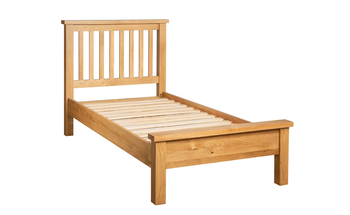 3ft Single Hardwood Bed Frames - Lavenham Oak 3ft Low End Single Bed Frame