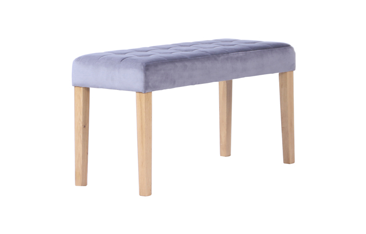 Lavenham Oak Furniture Collection - Melbourne Upholstered 90cm Bench Graphite