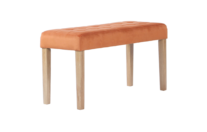 Lavenham Oak Furniture Collection - Melbourne Upholstered 90cm Bench Sunset